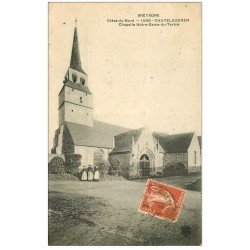 carte postale ancienne 22 CHATEAULAUDREN. Chapelle Notre-Dame-du-Tertre 1910 avec groupe de Femmes