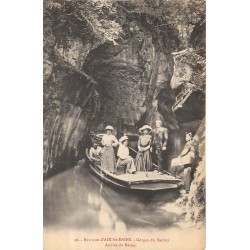 3 cpa environs 73 AIX-LES-BAINS. Bateau Gorges du Sierroz et Moulin de Grézy avec tombeau de Broc