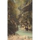 3 cpa environs 73 AIX-LES-BAINS. Gorges du Sierroz Galeries et bateau animation sur les parois