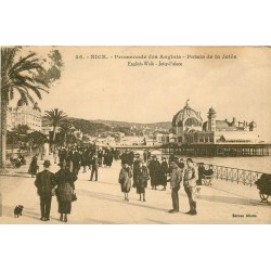 6 cpa 06 NICE. Palais Jetée Promenade Anglais & Midi, Château Gairaut, Jetée Port Jardin