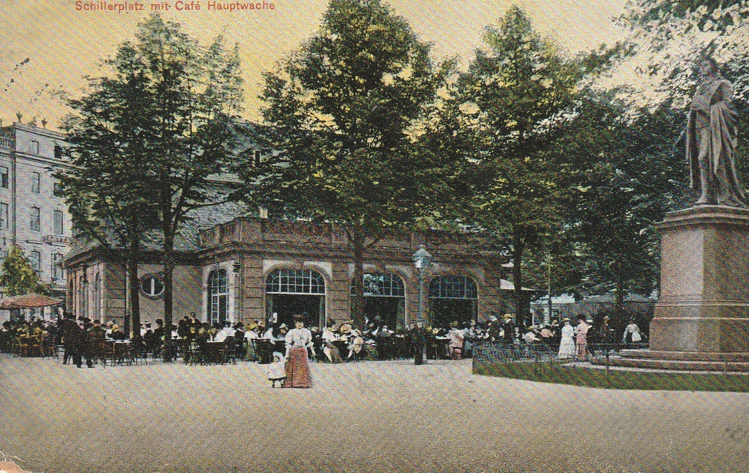 Allemagne FRANKFURT. Schillerplatz mit Café Hauptwache 1909