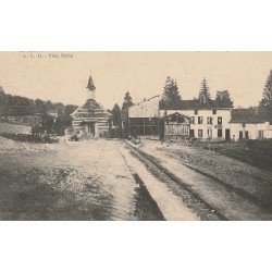 51 LA HARAZEE. L'Eglise du Village et ses rails du chemin de fer 1918