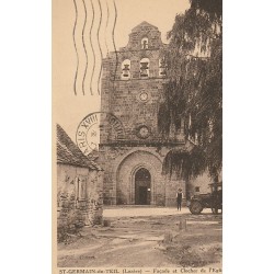 48 SAINT-GERMAIN-DU-TEIL. Façade et clocher de l'Eglise avec un camion 1935