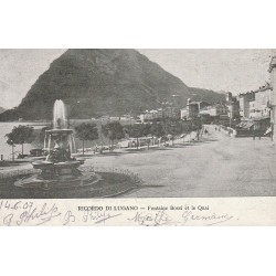 Suisse LUGANO. Fontaine Bossi et le Quai 1907