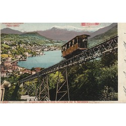 Suisse LUGANO. Colla Ferrovia funicolare del S. Salvatore 1908
