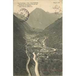 3 x cpa 65 CAUTERETS. Limaçon et Péguère, Val de Jeret et Pic de Gaube, le Gave vers 1906