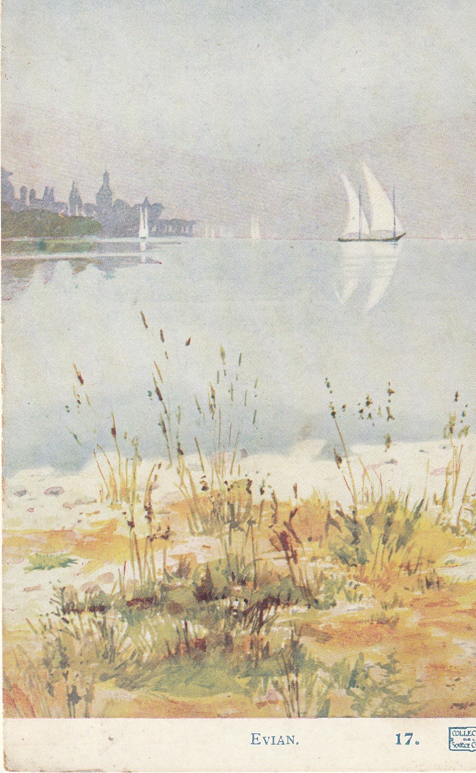 74 EVIAN. Bateaux de pêcheurs sur le Lac (collection de la Source Cachat)