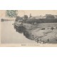 91 CORBEIL. Le Port des Boulangers avec lavandières et péniche blanchisseur 1906