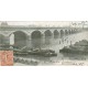 Rare carte mignonette 13 x 7 cm 33 BORDEAUX. Péniches sous le Pont 1905