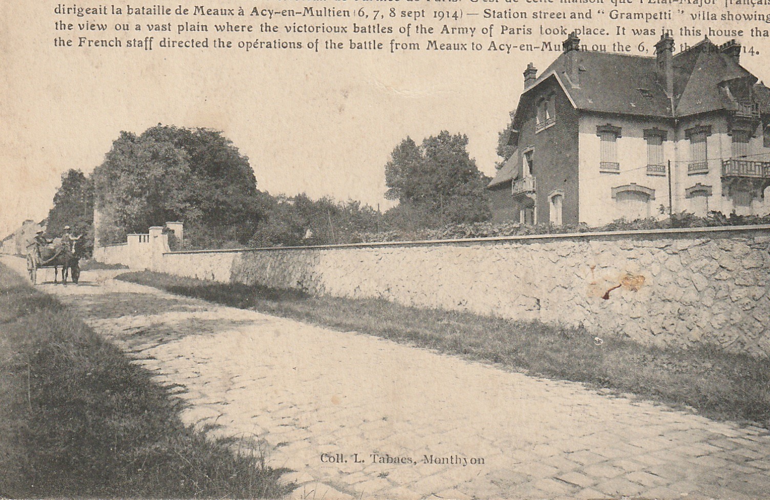 77 MONTHYON. Attelage et Villa "La Grimpette" rue de la Gare 1918