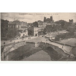11 NARBONNE. Panorama et Pont sur le Canal de la Robine 1929
