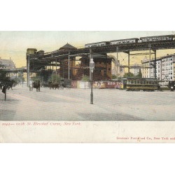 2 cpa NEW YORK. St Elevated Curve & Flat Iron Building