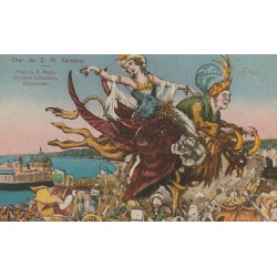 2 x cpa 06 NICE. Char de S.M Carnaval. et Pêcheur de Sirènes