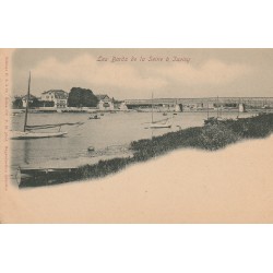 91 JUVISY-SUR-ORGE. Barques à voile sur les Bords de la Seine vers 1900