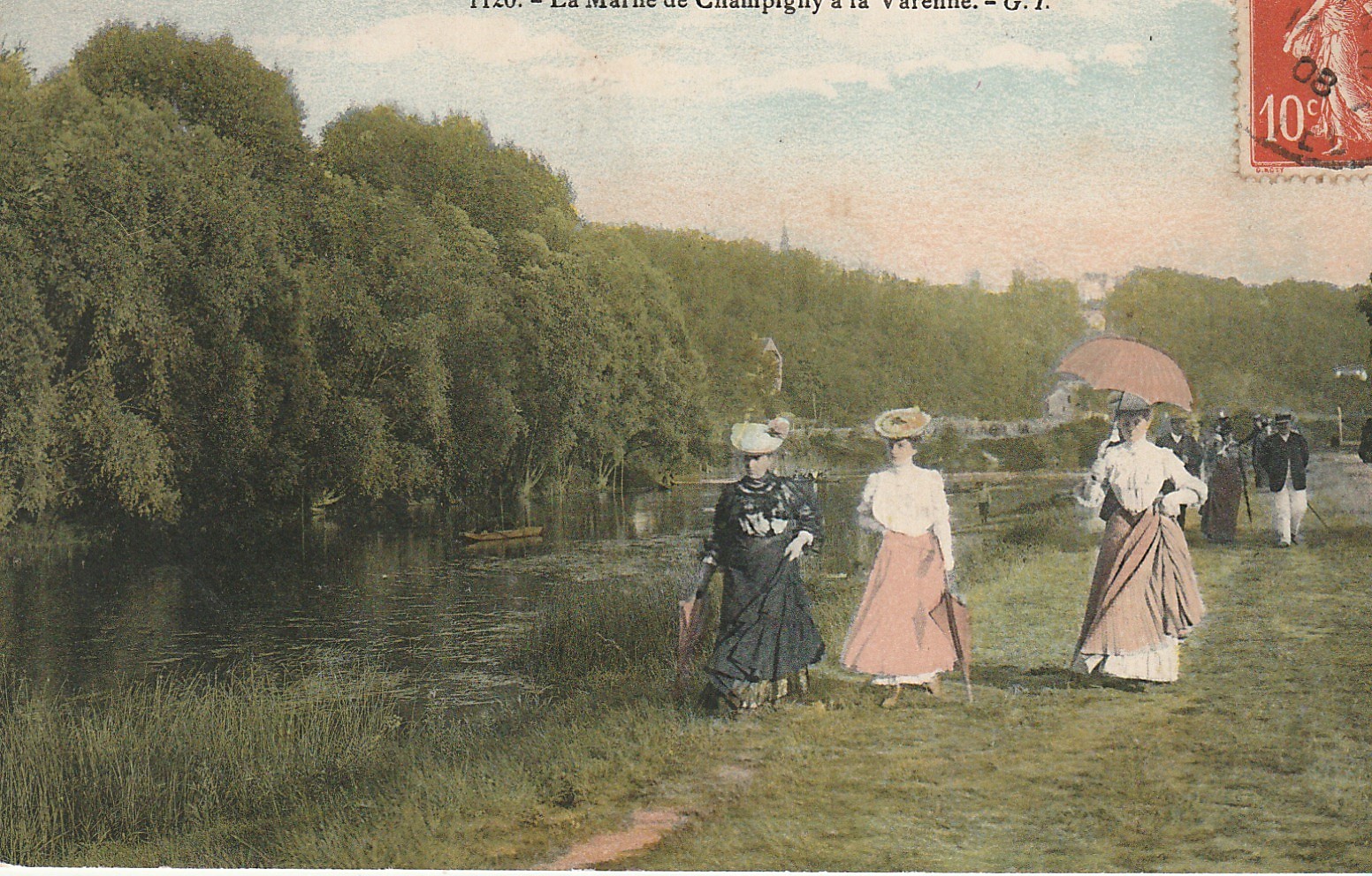 94 Elégantes sur la Marne de Champigny à la Varenne 1908