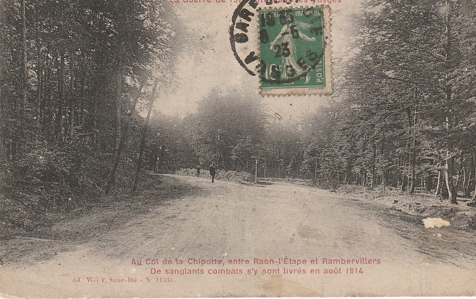 88 Au Col de la Chipotte entre Raon l'Etape et Rambervillers 1923 petite animation...