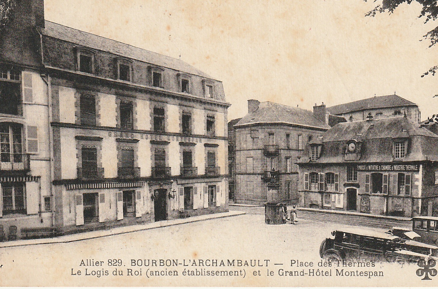 03 BOURBON-L'ARCHAMBAULT. Grand Hôtel Montespan Place des Thermes 1933