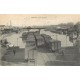 42 ROANNE. Nombreux wagons et péniches sur le Port du Canal 1906