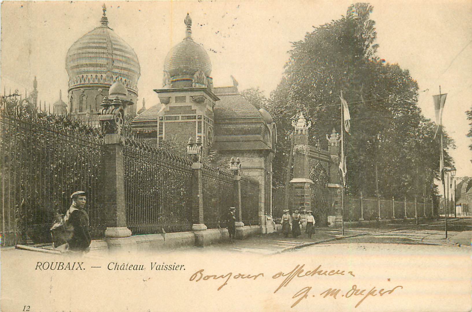 59 ROUBAIX. Château Vaissier avec animation vers 1900