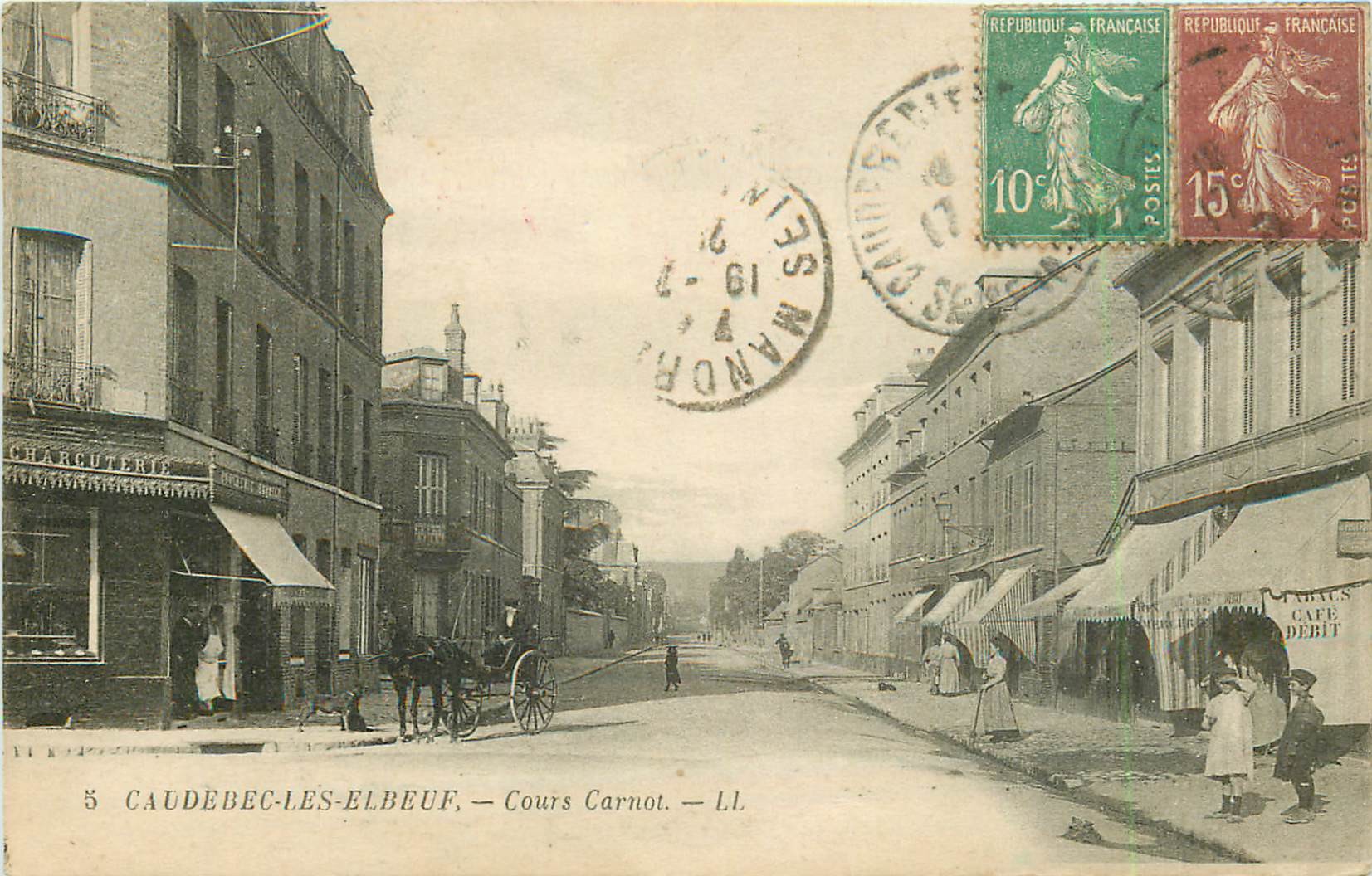 76 CAUDEBEC-LES-ELBEUF. Charcuterie Cours Carnot 1929