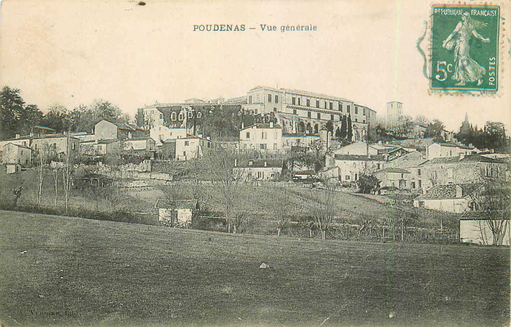 47 POUDENAS. Vue générale du Village 1912