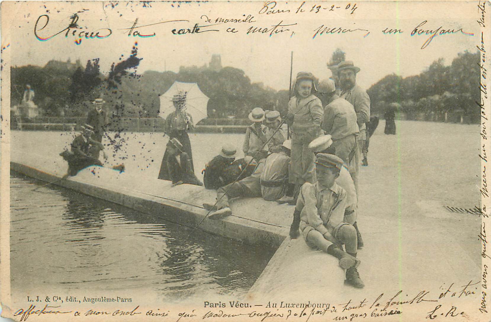 75006 Paris Vécu AU LUXEMBOURG Jeux d'enfants sur le Lac 1904