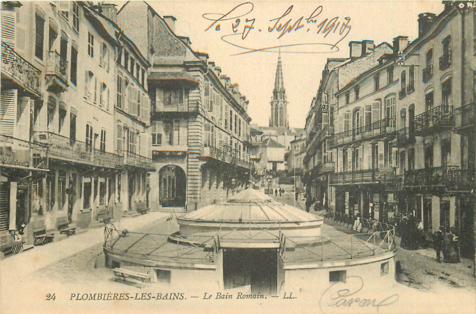 88 PLOMBIERES-LES-BAINS. Le Bain Romain et les Arcades 1917