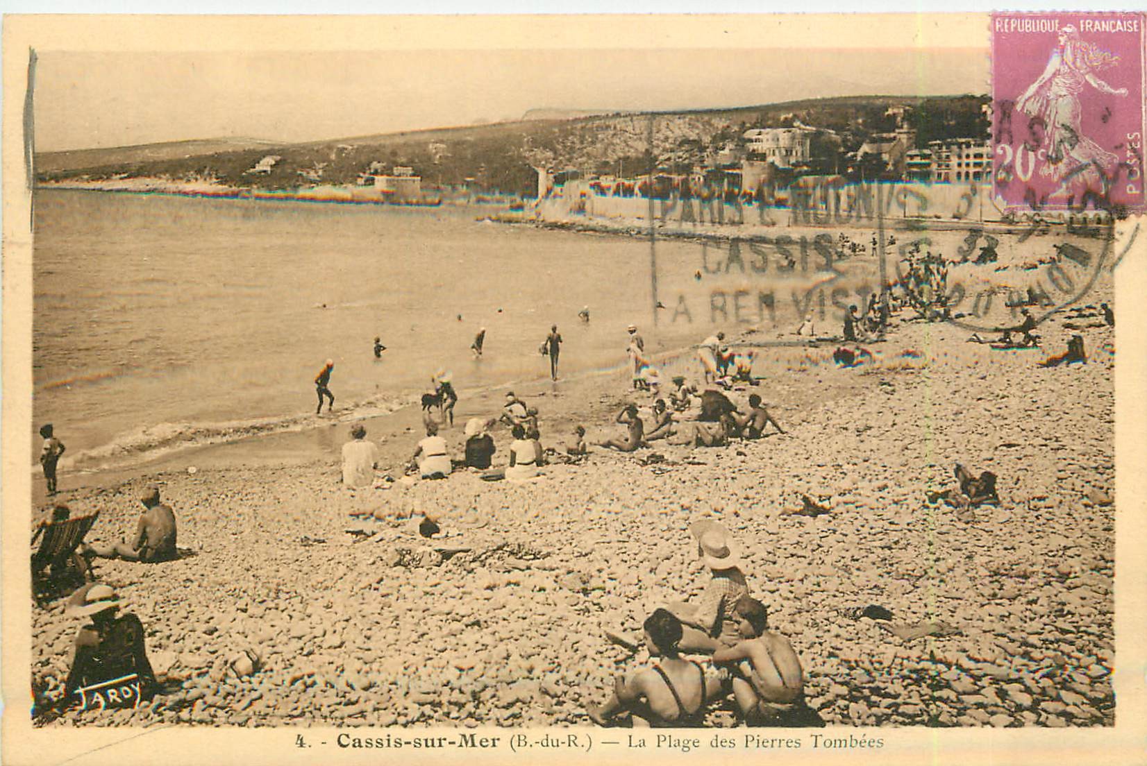 13 CASSIS-SUR-MER. La Plage des Pierres Tombées 1937