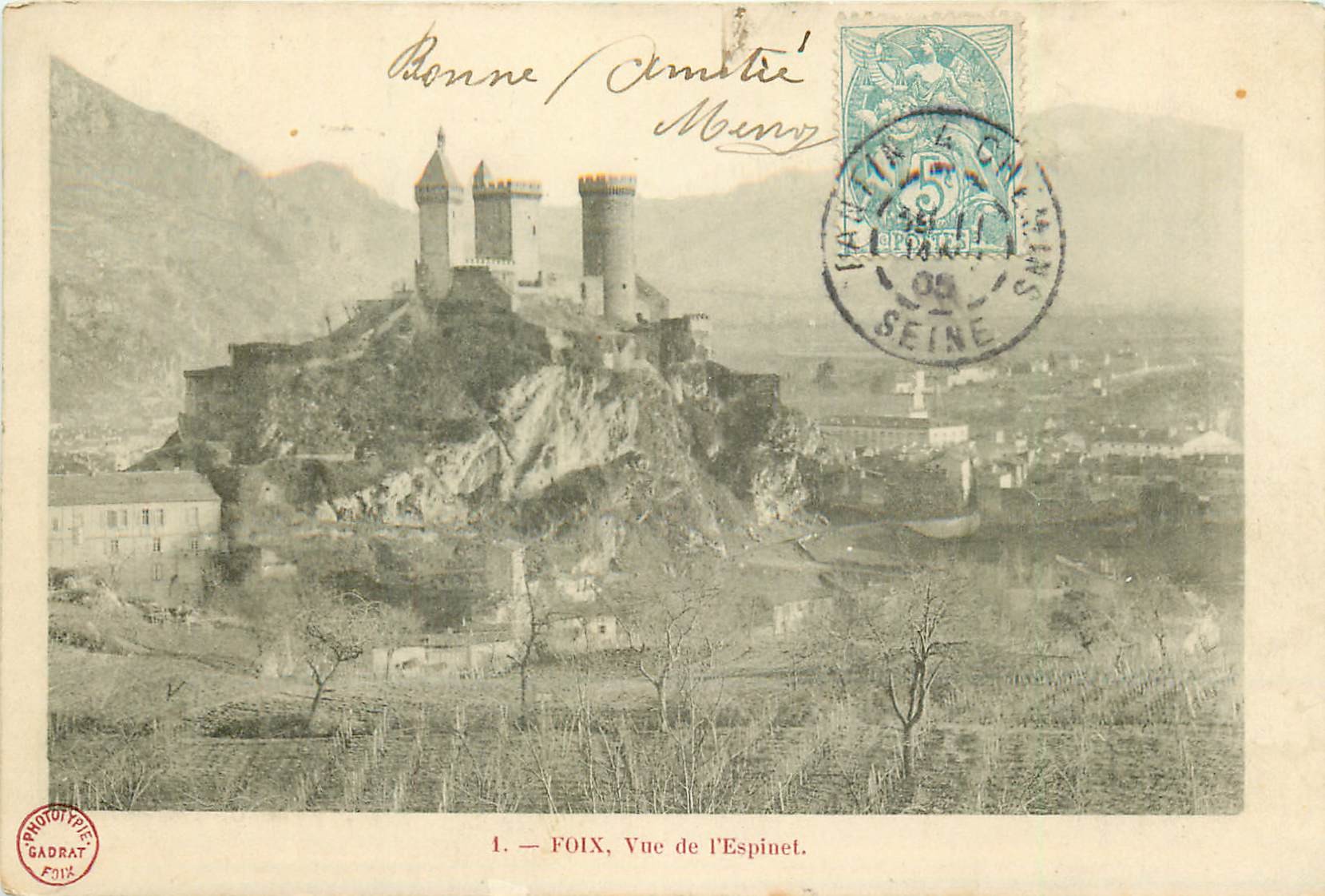 09 FOIX. Vue de l'Espinet 1905
