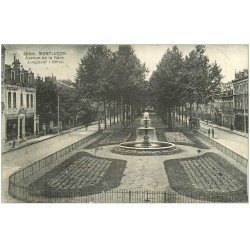 carte postale ancienne 03 MONTLUCON. Avenue de la Gare. timbres Taxe 1916