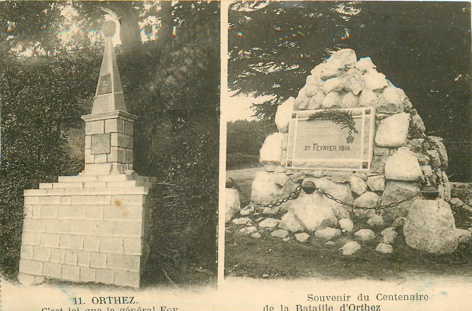 64 ORTHEZ. Monument centenaire de la Bataille avec le Général Foy