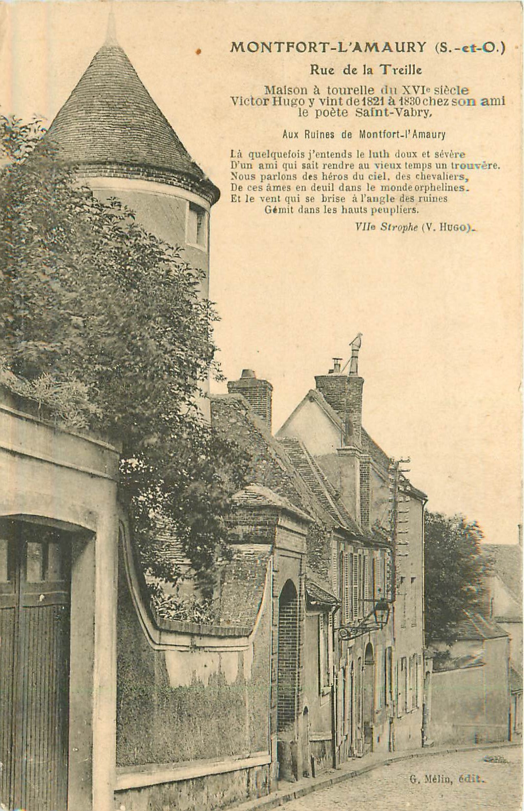 78 MONTFORT-L'AMAURY. Maison à tourelle rue de la Treille