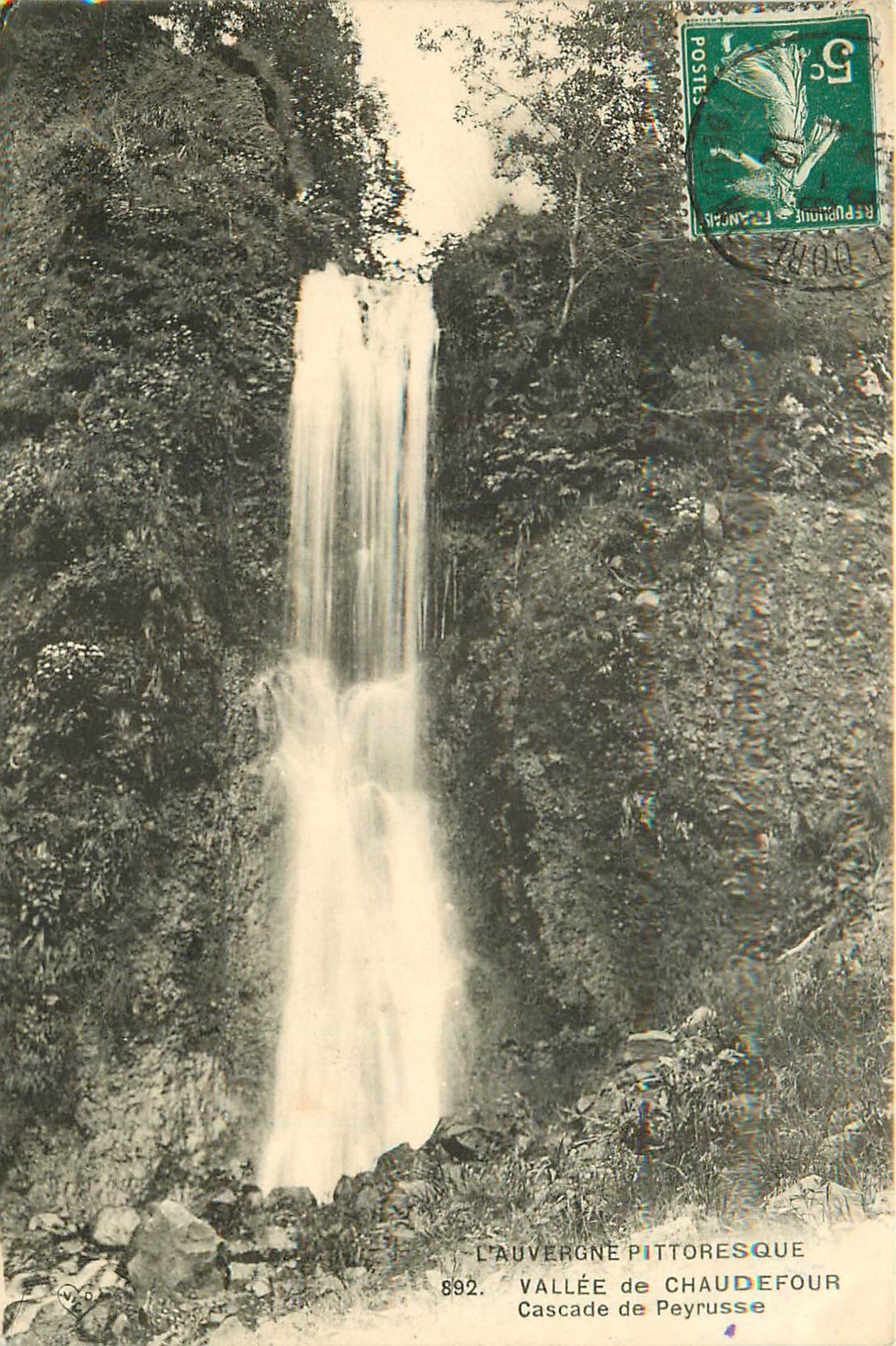 63 VALLEE DE CHAUDEFOUR. Cascade de Peyrusse 1912