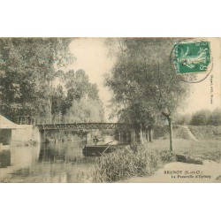 91 BRUNOY. La Passerelle d'Epinay animation 1907