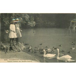 63 CLERMONT-FERRAND. Grand bassin du Jardin Lecoq avec Cygnes et canards 1914