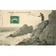 56 QUIBERON. Pêcheur de Bar au Trou du Souffleur 1912