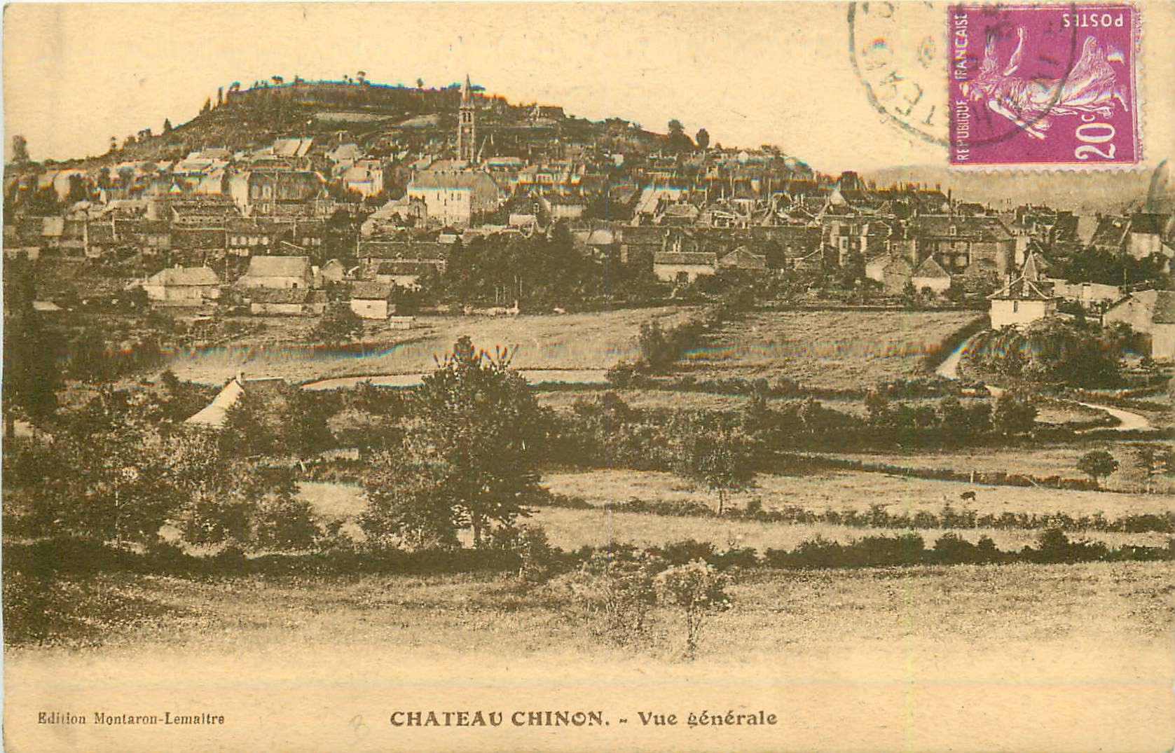 58 CHATEAU CHINON. Vue générale sur la Ville 1935
