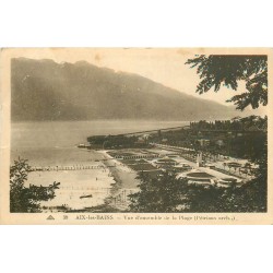 73 AIX-LES-BAINS. Vue sur la Plage et ses pontons 1936