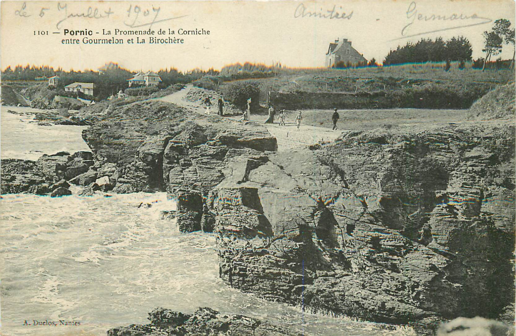44 PORNIC. Promenade de la Corniche entre Gourmelon et la Birochère 1907