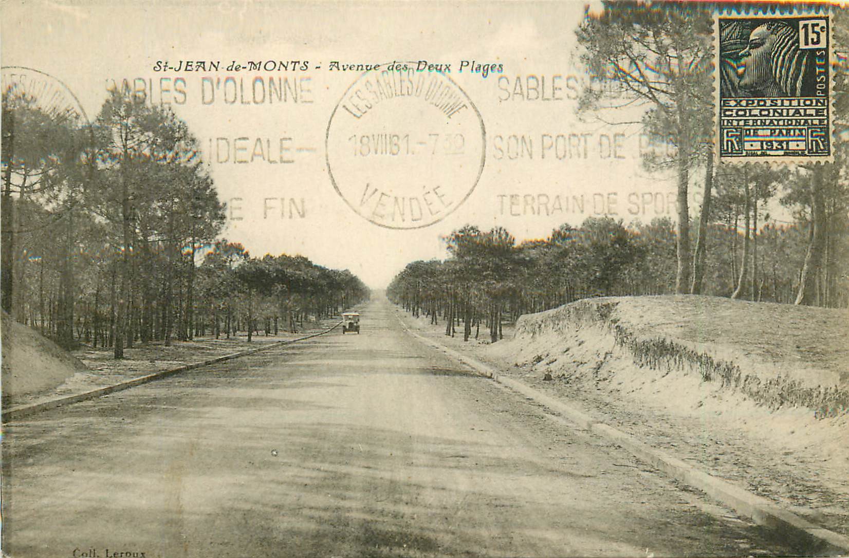85 SAINT-JEAN-DE-MONTS. Camion sur l'Avenue des Deux Plages 1931