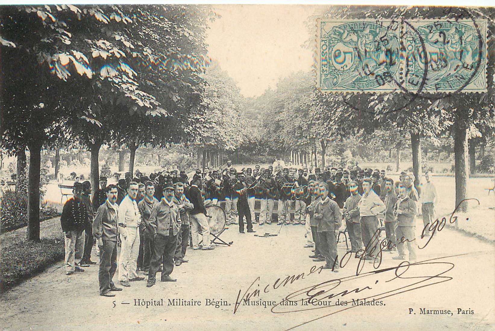 94 SAINT-MANDE. Hôpital Militaire Bégin 1906 Musique dans la Cour des Malades