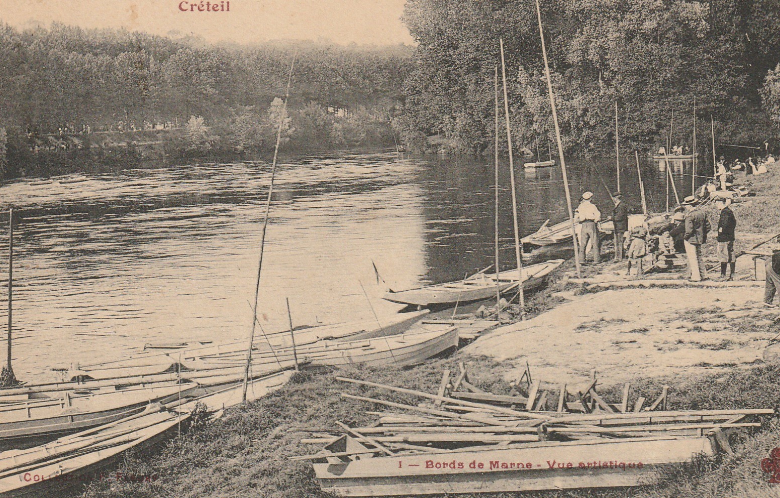 94 CRETEIL. Pêcheurs à la ligne et location de barques Bords de Marne 1907