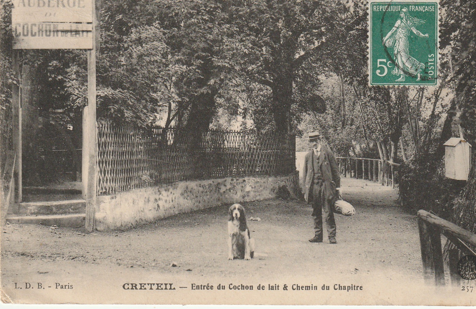 94 CRETEIL. Auberge du Cochon de Lait Chemin du Chapitre 1911