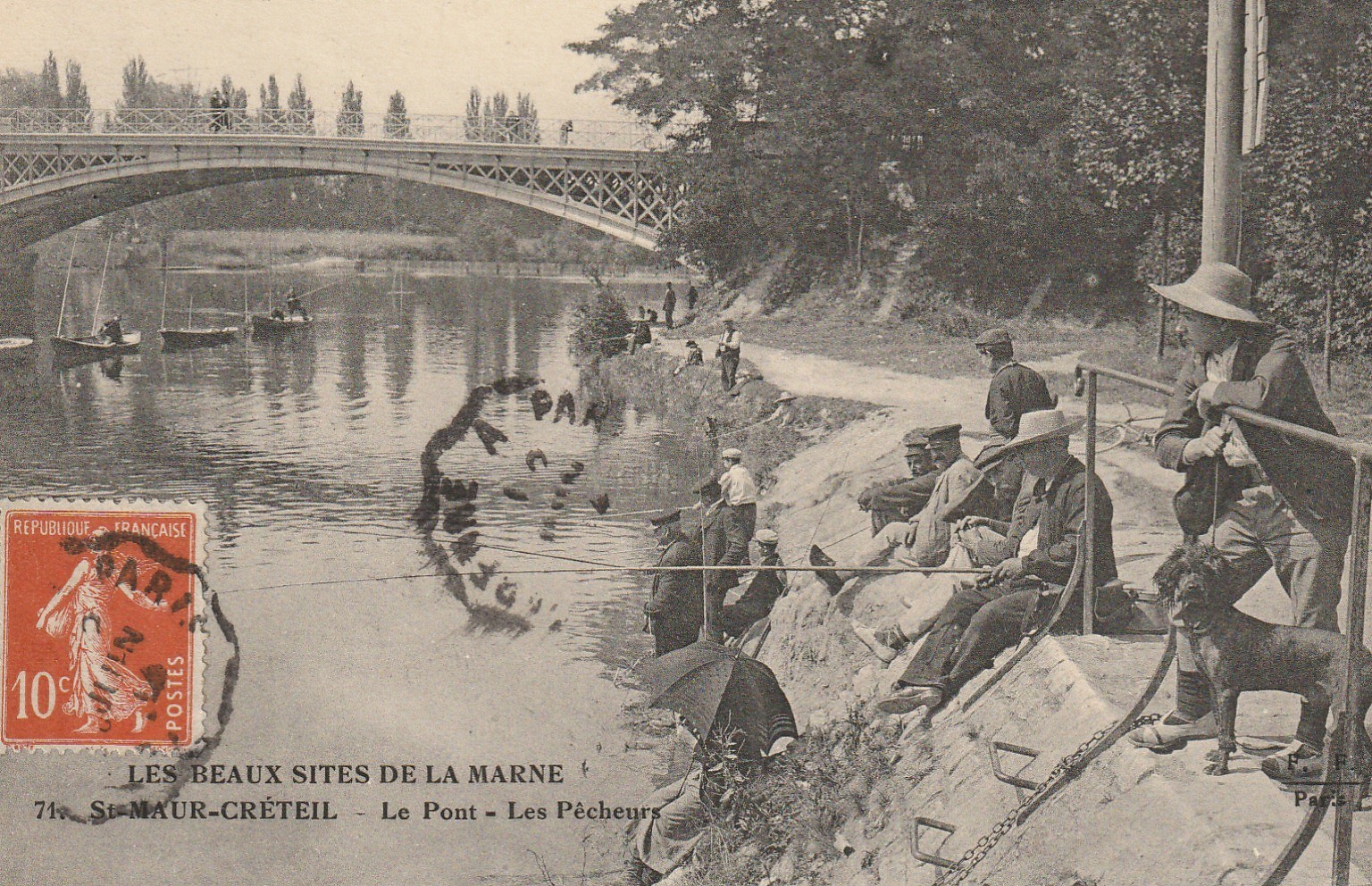 94 SAINT-MAUR-CRETEIL. Le Pont et les Pêcheurs à la ligne 1914