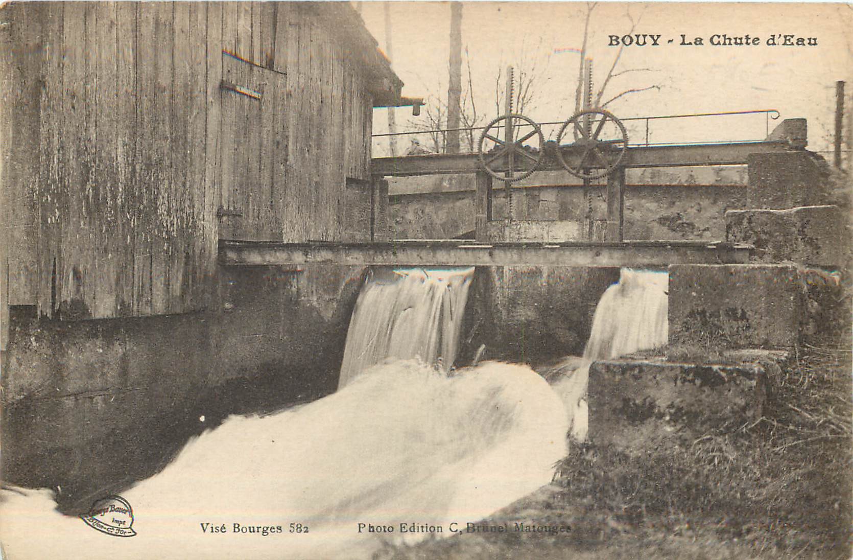 51 BOUY. La Chute d'Eau à l'Ecluse 1917