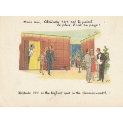 Cpsm Cpm CANADA. Restaurant de la Place Ville Marie altitude 737 pieds. Illustration Jeff