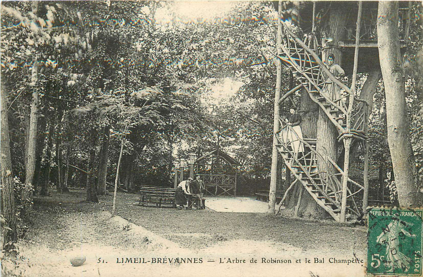 94 LIMEIL-BREVANNES. L'Arbre de Robinson et le Bal Champêtre 1907 animation