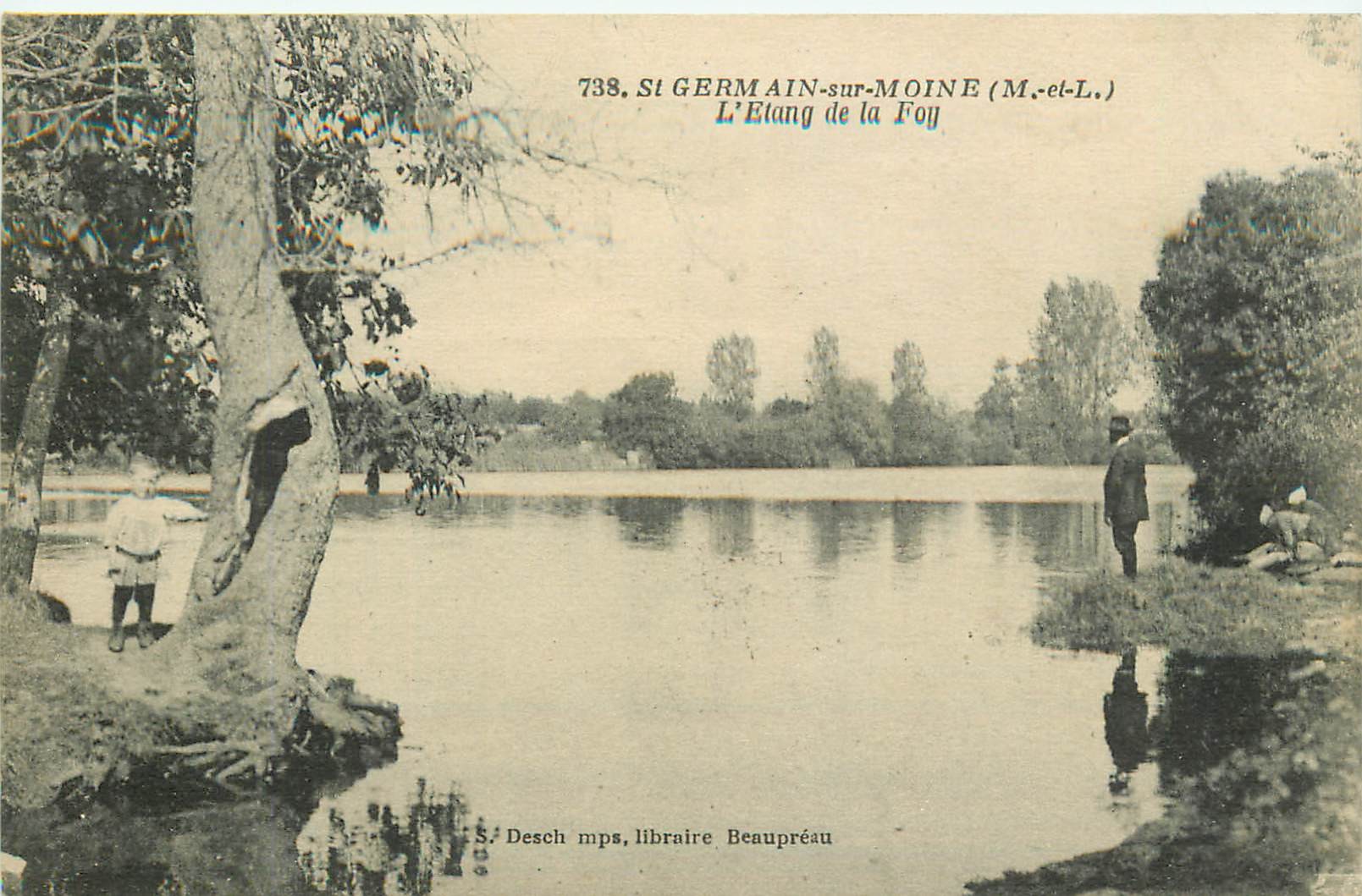 49 SAINT-GERMAIN-SUR-MOINE. Etang de la Foy avec lavandières 1924