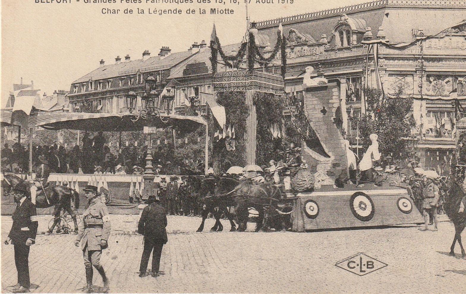 90 BELFORT. Char de la Légende de la Miotte Grandes Fêtes Patriotiques 1919