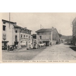 42 SAINT-JUST-EN-CHEVALET. Hôtel du Midi Rocle et Vieille Fontaine Place de la Conche 1936